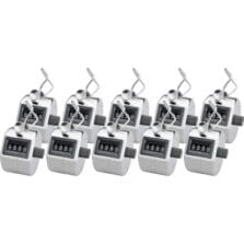Tally Counters, w/ Finger Ring, 4 Figure, 10/BX, Silver
