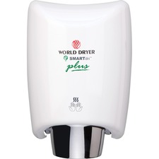 Hand Dryer, Automatic, 9-3/10"Wx7-3/5"Dx12-1/2"H, White