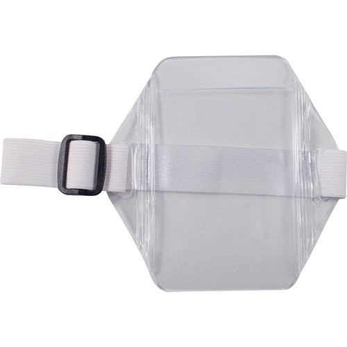 Arm Band Badge Holders, Vertical, Transparent Frost 5" x 5" Holder, 2.75" x 4" Insert, 12/Pack