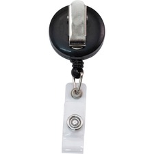 ID Badge Real, w/Belt Clip, 30"L Cord, 12/PK, Black