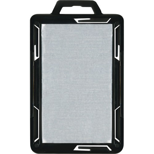 Secure-Two Card RFID Blocking Badge, Horizontal/Vertical, Black 3.68" x 2.38" Holder, 3.38" x 2.13" Insert, 20/Pack