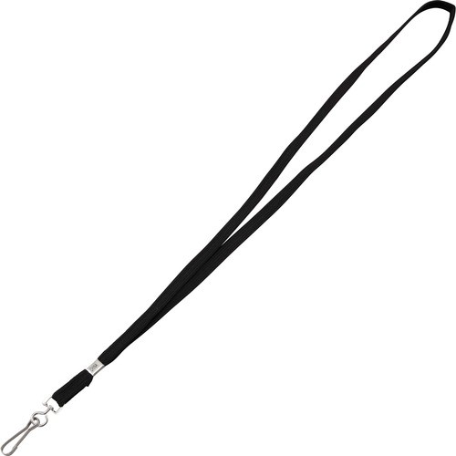Deluxe Lanyard, Metal J-Hook Fastener, 36" Long, Black