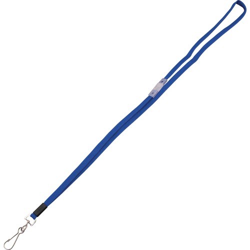 Breakaway Lanyards, Metal J-Hook Fastener, 36" Long, Blue, 24/Box