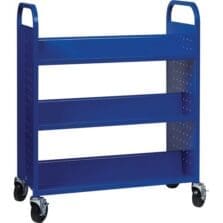 Book Cart, Double-sided, 6 Shelves, 38"Wx18"Dx46-1/4"H, BE