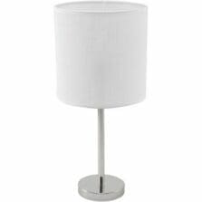 Table Lamp, LED Bulb, 10"Wx10"Lx22"H, Silver/White