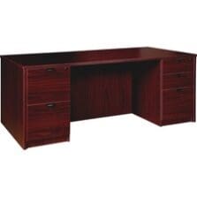 Double-pedestal Desk, F/F, B/B/F, 72"x36"x29", Mahogany