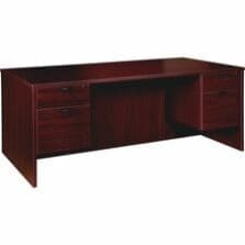 Double-pedestal Desk, B/F, 72"x36"x29", Mahogany