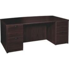 Double-pedestal Bowfront Desk, F/F, B/B/F, 72"x42"x29", ES