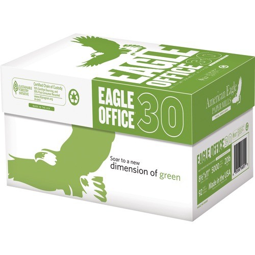 Office Paper, Recycled, 92 Bright, 8-1/2"x11", 10RM/CT, WE