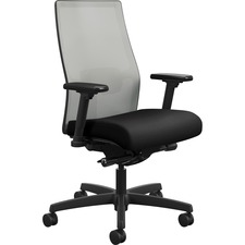 Task Chair, Mesh Back, 27"x28-1/2"x44-1/2", Fog/Black