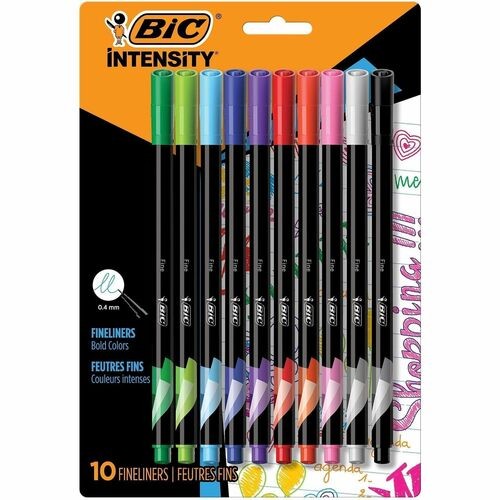 INTENSITY POROUS POINT PEN, STICK, EXTRA-FINE 0.4 MM, ASSORTED INK AND BARREL COLORS, 10/PACK
