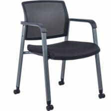 Guest Chair, Mesh Back, w/Casters, 22-7/8"x22-5/8"x32-1/8", BK