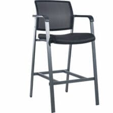 Stool, f/Guests, Mesh Back, 23-5/8"x22-78"x42-7/8", Black