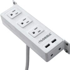 AC Power Center, 3 Outlets, 2 USB Ports, Under Desk, WE