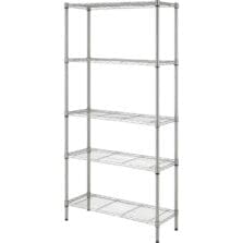 Wire Shelving, 5-shelf, Light-duty, 36"Wx14"Dx72"H, Silver