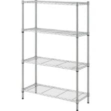 Wire Shelving, 4-shelf, Light-duty, 36"Wx14"Dx54"H, Silver