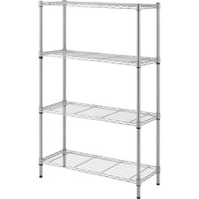 Wire Shelving, 4-shelf, Light-duty, 36"Wx14"Dx54"H, Silver