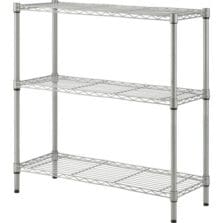 Wire Shelving, 3-shelf, Light-duty, 36"Wx14"Dx36"H, Silver