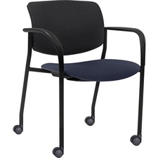 Stacking Chairs, Dark BE Fabric Seat, 25-1/2"x25"x33"H, 2/CT, BK