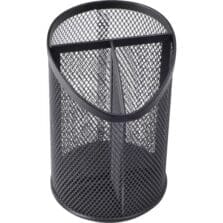 Pencil Cup, Divided, 4"Wx6"H, Black