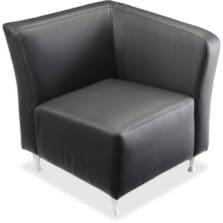Lounge Chair, w/Left Arm, Leather, 26-3/4"x29"x29-1/2", BK