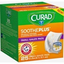 Small Gauze Pads, Soothe Plus, 25-Piece, 2"x2", Assorted