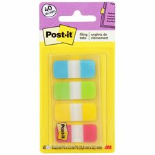 Post-it Tabs, Self-Stick, 5/8", 40/PK, Assorted Bright