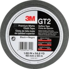 Matte Cloth Tape, 1-9/10"x163-4/5', 11 mil, BK