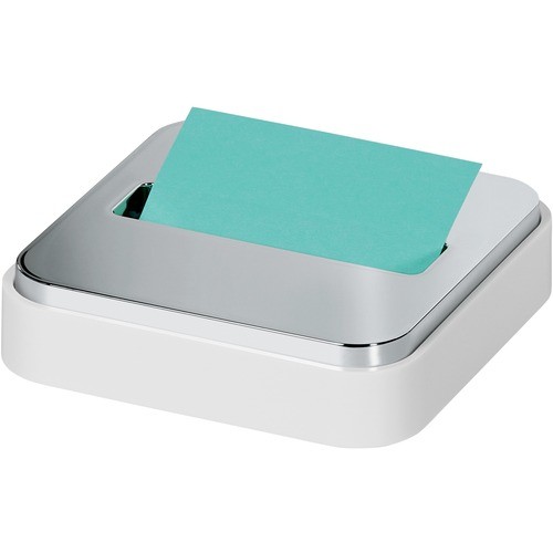 Note Dispenser, Steel Top, w/3"x3" Pop-up Pad, White