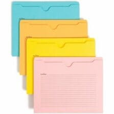 File Jackets, w/Note Lines, No Exp, Letter-size, 12/PK, AST