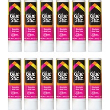 Glue Stic, Permanent, Washable, 0.26 oz., 12/BX, Clear