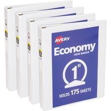 View Binder, 1" Round Rings, Economy, 11"x8-1/2", 4/BD, WE