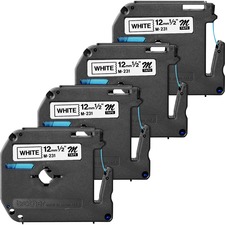 Labeling Tape, Nonlaminated, 1/2" Size, 4/BD, Black/Silver