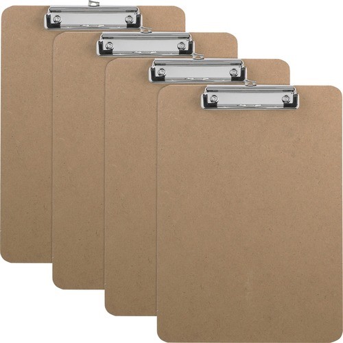 Clipboards, w/Flat Clip/Rubber Grips, 9"x12-1/2", 6/BX, BN