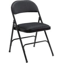 Chairs, Folding, 225 lb Cap, 18-3/8"x19-1/4"x29-5/8", 4/CT, Black