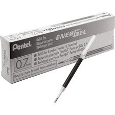 Gel Pen Refills, f/EnerGel, 0.7mm, Fine, 12/BX, Black Ink