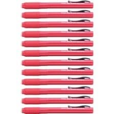 Clic Erasers, Retractable, Pocket Clip, 12/BX, Red Barrel