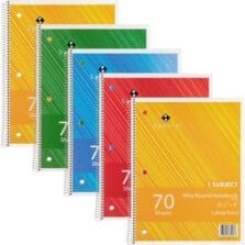Notebooks, 1 Subject, 10-1/2"x8", College Ruled, 70 Sht, 5/BD, AST