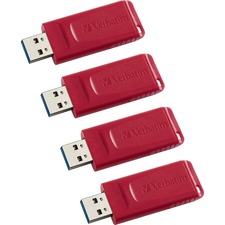 USB Flash Drives, Retractable, Security Feature, 16GB, 4/CT, RD