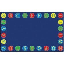 Alphabet Circles Rug, Rectangle, 90"Wx144"Lx1/2"H, Multi