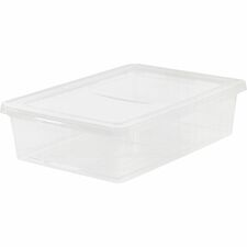 Underbed Storage Box, Snap-Tight Lid, 28-Quart, Clear