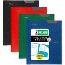 Pocket and Prong Folder, 9-5/16"Wx11-5/8"H, 4/PK, Assorted