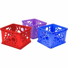 File Crate, 14-1/4"Wx17-1/4"Lx10-1/2"H, 3/CT, Assorted