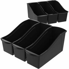Large Book Bin, 5-3/10"Wx14-3/10"Lx7"H, 6/CT, Black