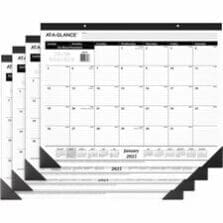 Desk Calendars, 1PPM, 12 Mths, Jan-Dec, 24"x19", 4/BD, BK/WE