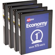 View Binder, 1" Round Rings, Economy, 11"x8-1/2", 4/BD, BK