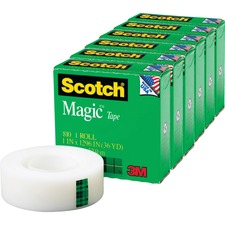 Magic Tape, 1" Core, 1"x1296", 6/PK, Transparent