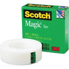 Magic Tape, 1" Core, 1"x1296", 12/PK, Transparent