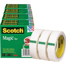 Magic Tape, 3" Core, 1"x2592", 12/BD, Transparent