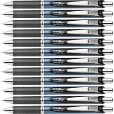 Gel Pen, Retract/Refillable, Needle Tip, 0.5mm, 12/BX, BK Ink